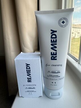 NEW Remedy barrier repairing gel moisturizer, gel-to-foam cleanser set